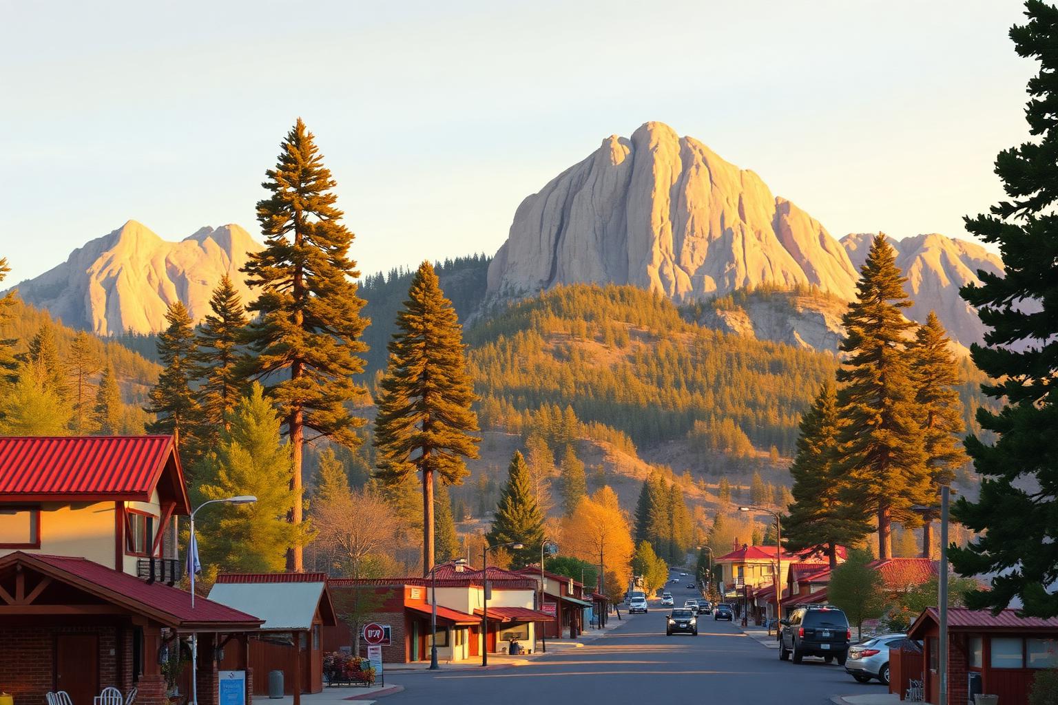Idyllwild mountain town with Tahquitz Rock